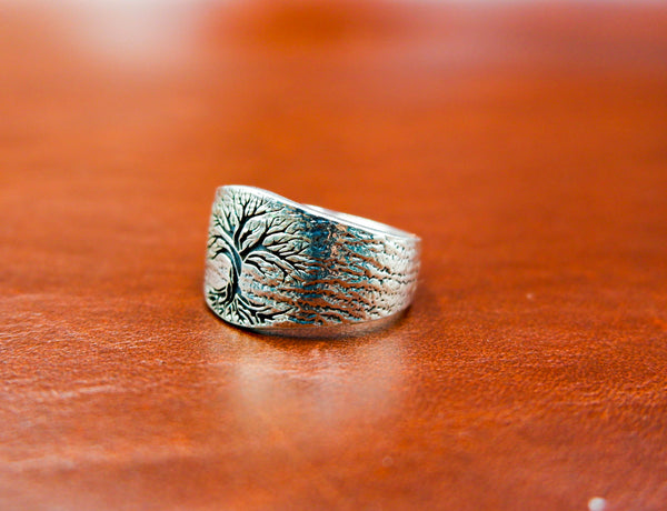 Tree of Life Band Ring Men Women 925 Sterling Silver Size 6-15