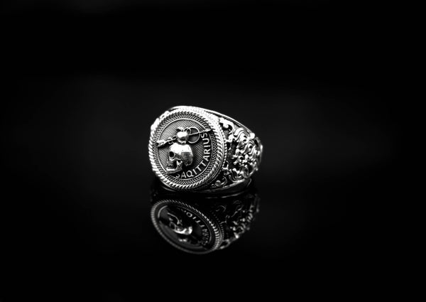 Sagittarius Zodiac Skull Ring Constellation Horoscope Gothic for Men Women Jewelry 925 Sterling Silver R-349