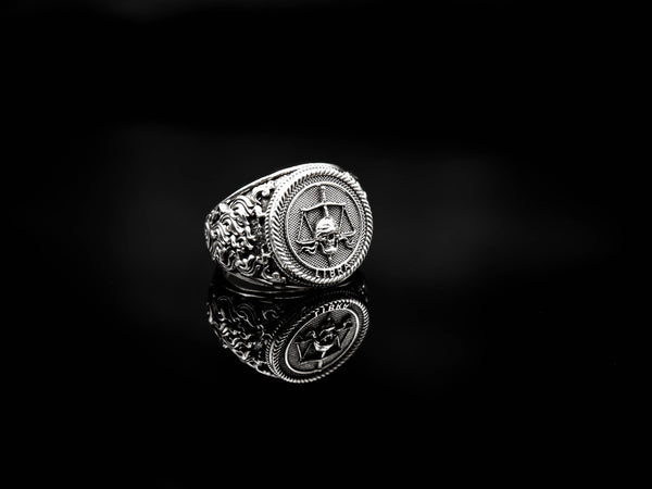Libra Zodiac Skull Ring Constellation Horoscope Gothic for Men Women Jewelry 925 Sterling Silver R-347