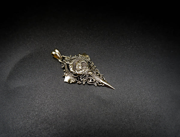 Crow Pendant Gothic Norse Viking Bird Brass Jewelry BR-460