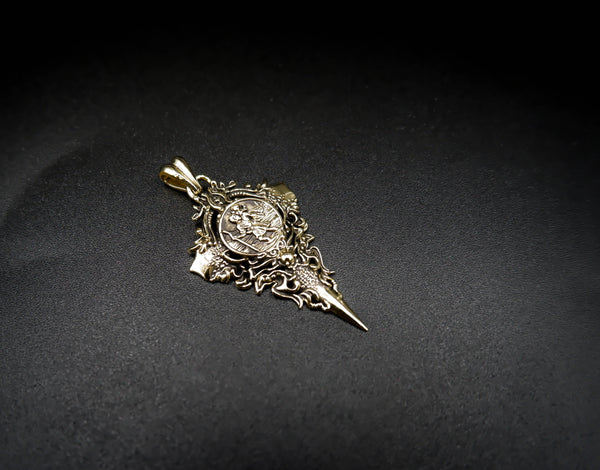 Saint Christopher Pendant Catholic Christian Amulet Brass Jewelry BR-469
