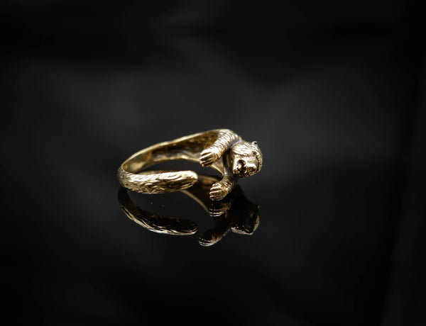 Bear Ring Animal Brass Jewelry Size 6-15 Br-507