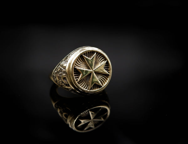 Maltese Cross Ring for Men Women Knight Templar Brass Jewelry Size 6-15 Br-371