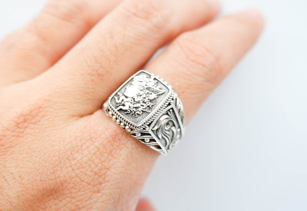 Greek Myth God Mercury Ring Ancient Greek God Jewelry 925 Sterling Silver Size 6-15