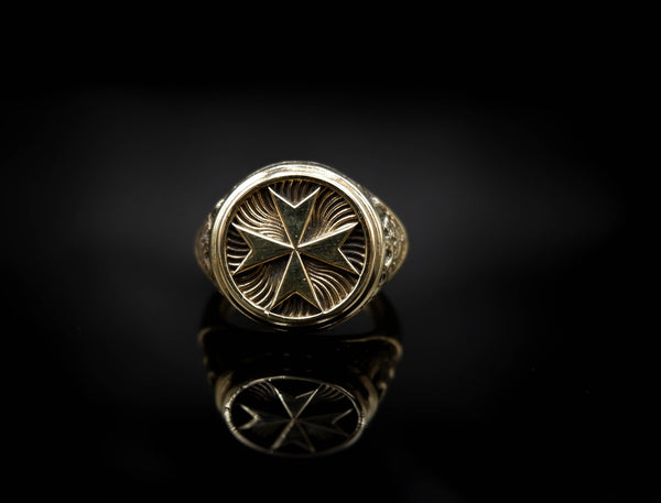 Maltese Cross Ring for Men Women Knight Templar Brass Jewelry Size 6-15 Br-371