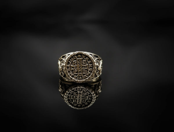 Saint Benedict Ring Christian Brass Jewelry Size 6-15 Br-512