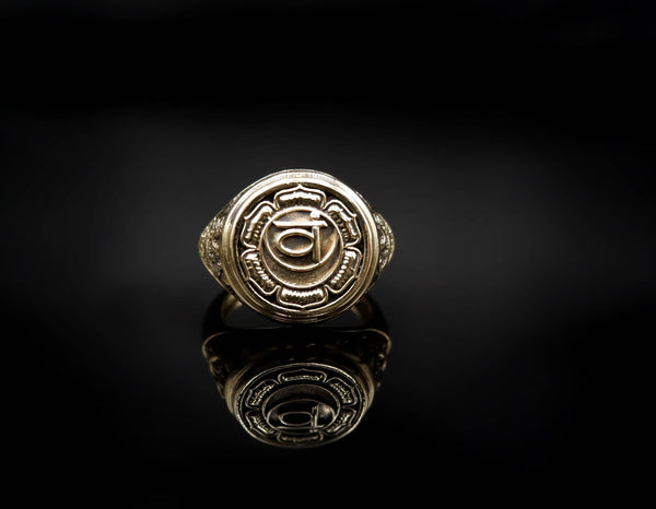 Svadhisthana Chakra Ring for Men Women Mandala Yoga Brass Jewelry Size 6-15 Br-380