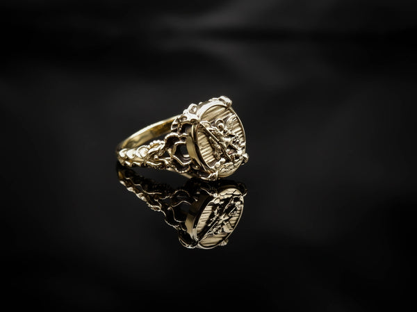 Saint Michael Ring Women Brass Jewelry Size 6-15 Br-429
