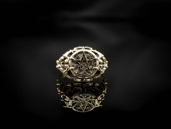 Seal of Solomon Tetragrammaton Ring Women Brass Jewelry Size 6-15 Br-428