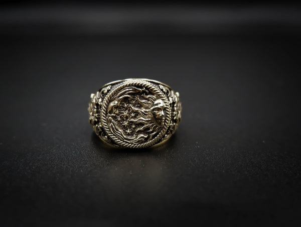 Sun and Moon Ring Love Day and Night Sky for Men Women Brass Jewelry Size 6-15 Br-355