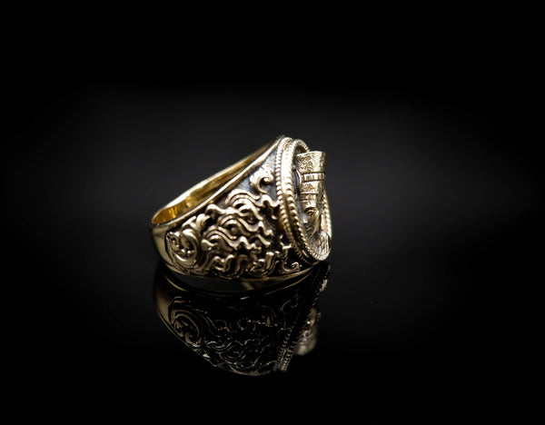 Egyptian Queen Nefertiti Ring for Men Women Egypt Ankh Cross Brass Jewelry Size 6-15 Br-365