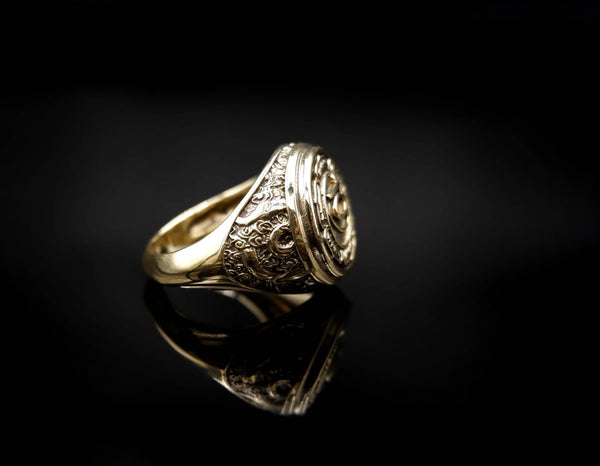 Svadhisthana Chakra Ring for Men Women Mandala Yoga Brass Jewelry Size 6-15 Br-380