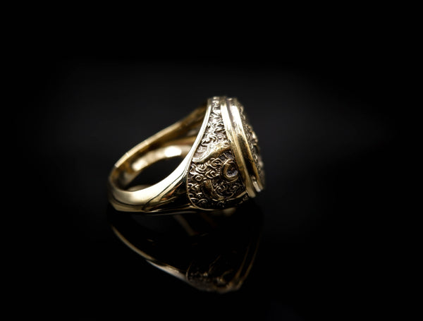Sahasrara Chakra Ring for Men Women Mandala Yoga Om Brass Jewelry Size 6-15 Br-379