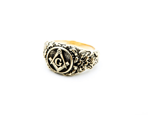 Freemason Symbol Masonic Band Rings Master Mason Biker Brass Jewelry Size 6-15 BR-504