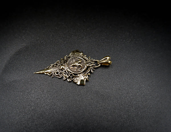 Satanic Baphomet Pendant Seal of Satan Pentagram Brass Jewelry BR-467