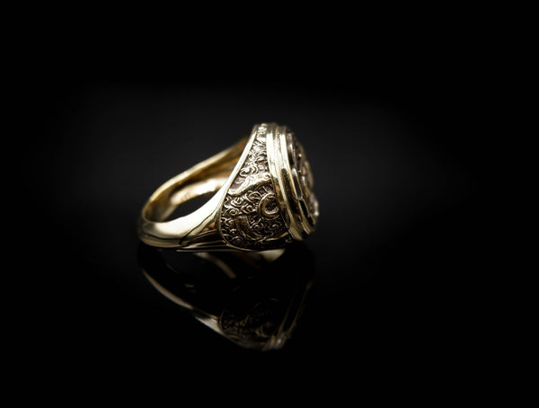 Muladhara Chakra Ring for Men Women Mandala Yoga Brass Jewelry Size 6-15 Br-378