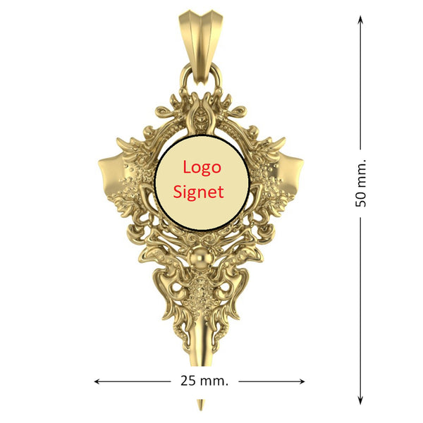 Tetragrammaton Sigil of Protection and Hexagram of Solomon Protection Pendant Amulet Brass Jewelry BR-470