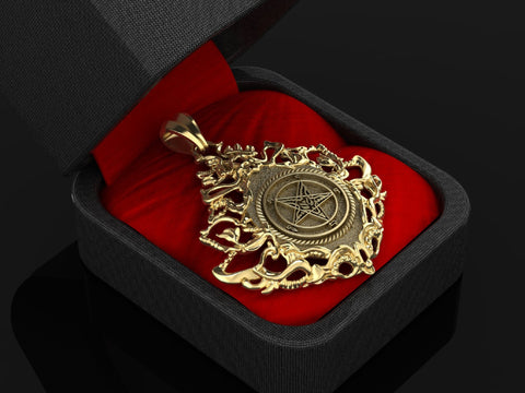 Sigil of Baphomet Inverted Pentagram Satanic Satan Pendant Brass Jewelry