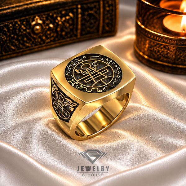 Secret Seal of Solomon Ring Brass Jewelry Size 6-15 BR-17