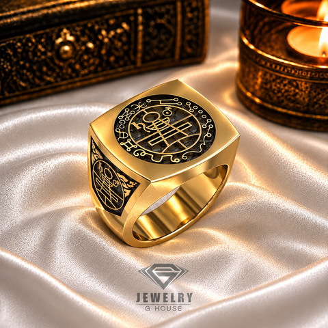 Secret Seal of Solomon Ring Brass Jewelry Size 6-15 BR-17