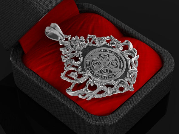 Copy of Knights Templar Seal Crusaders Masonic Solomons Pendant 925 Sterling SilverSt Benedict Exorcism Pendant Demon Protection Ghost Hunter 925 Sterling Silver