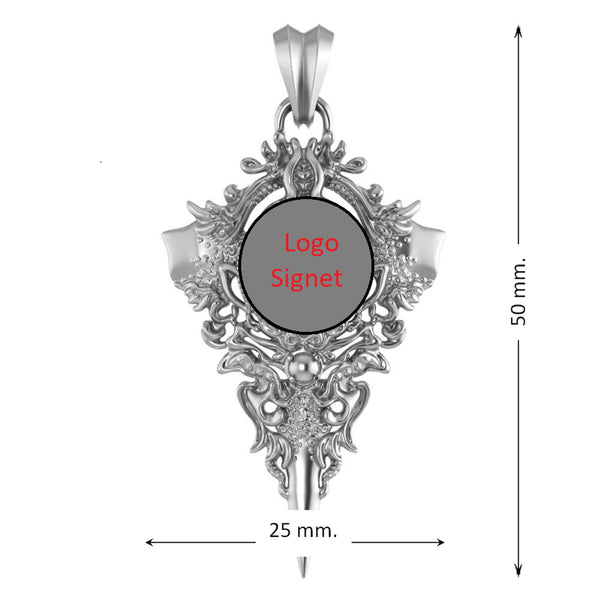 Yin and Yang Dragon Pendant Amulet Boho Protection Jewelry 925 Sterling Silver R-452