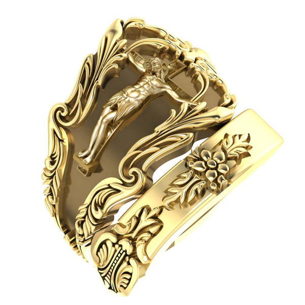 Jesus Cross Rings For Women Men Protection Brass Jewelry Size 6-15