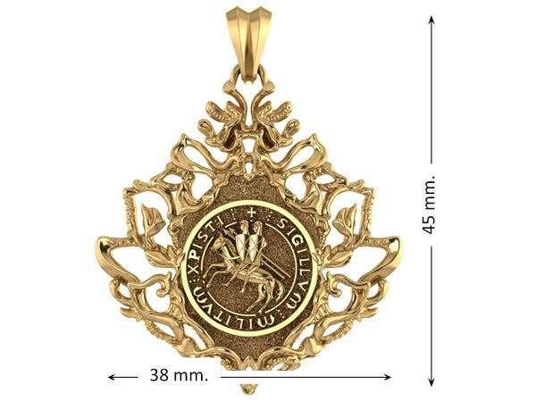 The Seal of Knights Templar Masonic Pendant Brass Jewelry