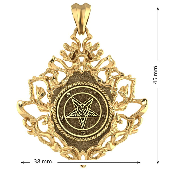 Sigil of Baphomet Inverted Pentagram Satanic Satan Pendant Brass Jewelry