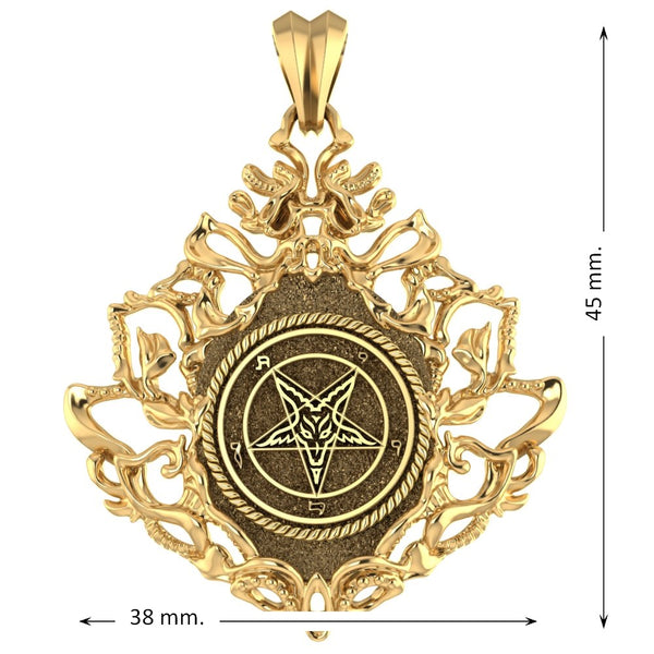 Sigil of Baphomet Inverted Pentagram Satanic Satan Pendant Brass Jewel ...