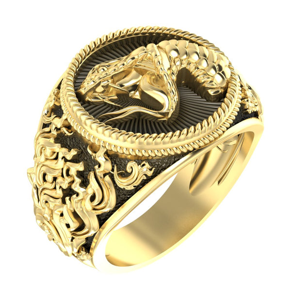 Cobra Snake Ring for Men Animal Punk Brass Jewelry Size 6-15