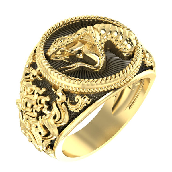 Cobra Snake Ring for Men Animal Punk Brass Jewelry Size 6-15