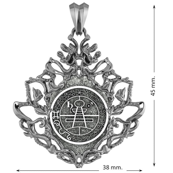 Key of Solomon Goetia Sigil Mens Pendant 925 Sterling Silver