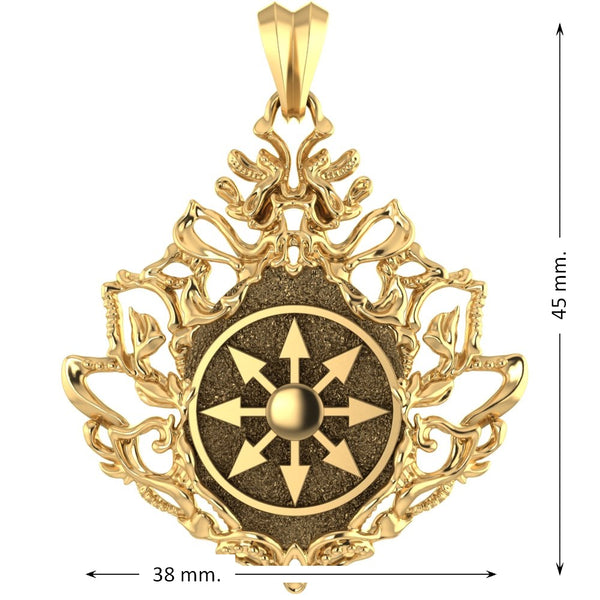 Magic 8 Pointed Chaos Star Cross Gothic Biker Pendant Brass Jewelry