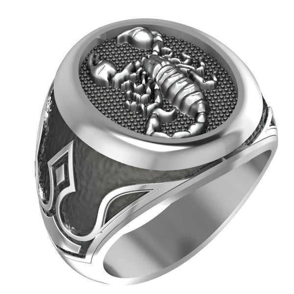 Scorpion Animal Rings for Men Gothic Punk Jewelry 925 Sterling Silver Size 6-15