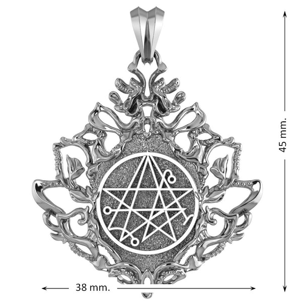 Necronomicon Symbol Sigil Mens Pendant 925 Sterling Silver