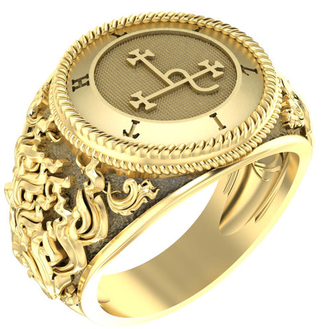 Lilith Sigil Ring for Men Women Amulet Goetia Seal Brass Jewelry Size 6-15