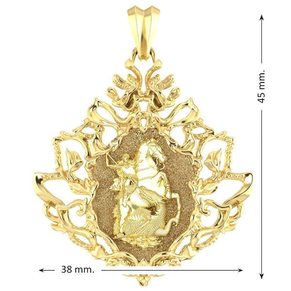 Saint George Medal Protection Pendant Catholic Great Protector Archangel Satan Amulet Brass Jewelry