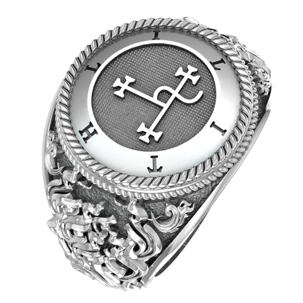 Lilith Sigil Ring for Men Women Amulet Goetia Seal Jewelry 925 Sterling Silver