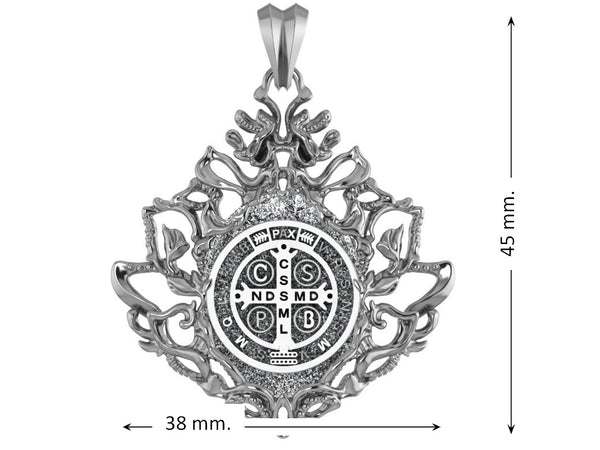 Copy of Knights Templar Seal Crusaders Masonic Solomons Pendant 925 Sterling SilverSt Benedict Exorcism Pendant Demon Protection Ghost Hunter 925 Sterling Silver