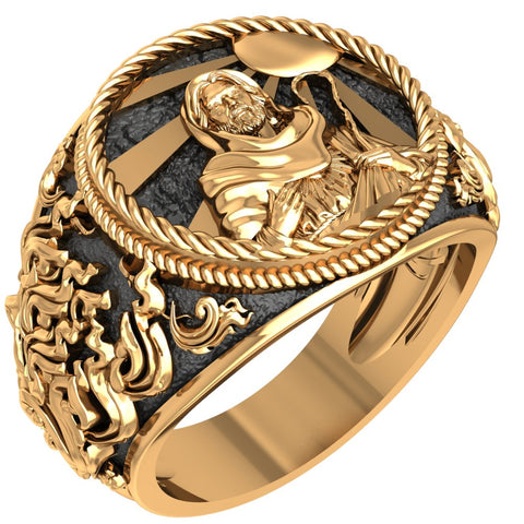 Men Jesus Christ Head Face Ring Christian Brass Jewelry Size 6-15