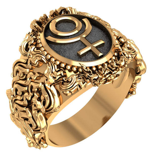 Pluto Ring Symbol of The Planet Brass Jewelry Size 6-15