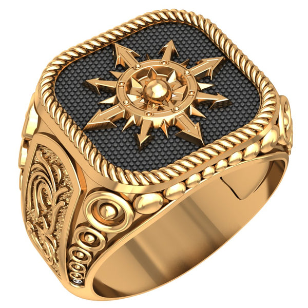 Chaos Magic Star Ring Mens Biker Gothic Brass Jewelry Size 6-15