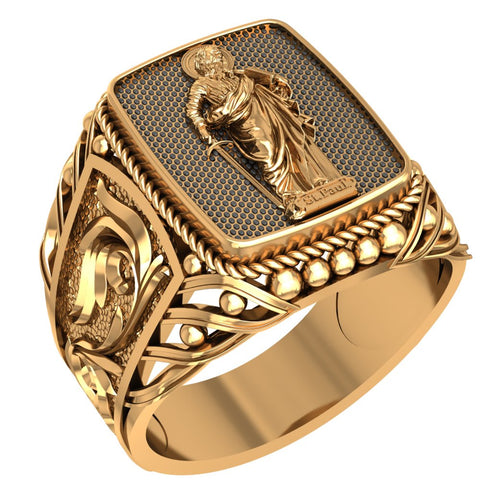 Catholic Signet Saint Paul Ring Brass Jewelry Size 6-15