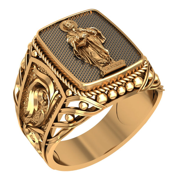 Catholic Signet St Saint Peter Ring Brass Jewelry Size 6-15