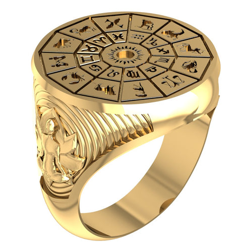 Zodiac Sign Constellation Ring Women Men Brass Jewelry Size 6-15