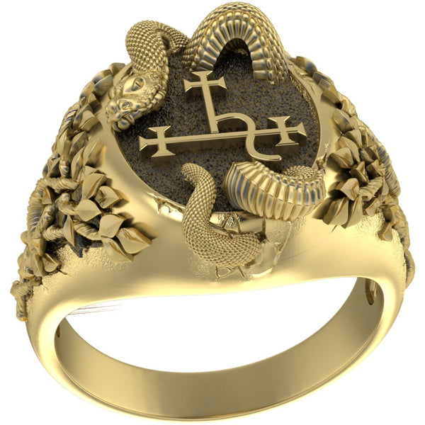 Sigil of Lilith with Snake Ring Solomon Seal kabbalah Magic Brass Jewelry Br-516
