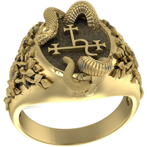 Sigil of Lilith with Snake Ring Solomon Seal kabbalah Magic Brass Jewelry Br-516