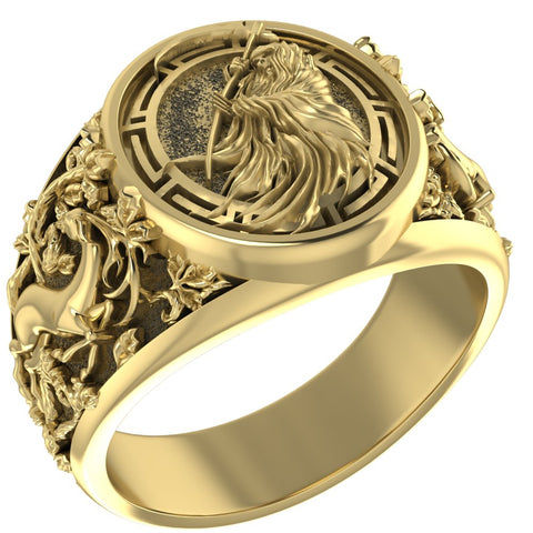 Santa Muerte Ring Skull Brass Jewelry Size 6-15 Br-496