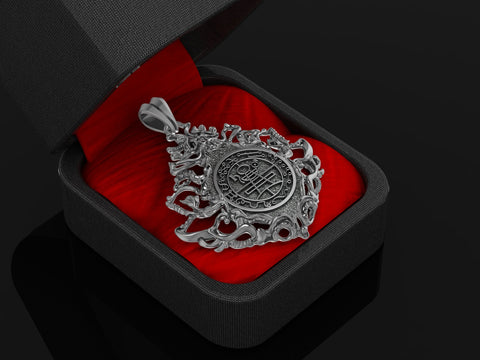 Key of Solomon Goetia Sigil Mens Pendant 925 Sterling Silver